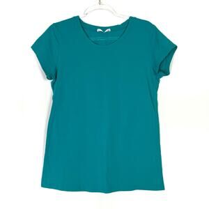 Cloud Nine by Tresics | Teal Tee Shirt Short Sleeve Cotton Spandex Womens XL